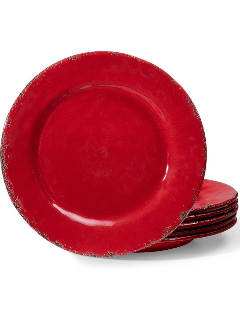 Set of 6 Unbreakable 11" Farmhouse Melamine Dinner Plates - Lightweight, Chip